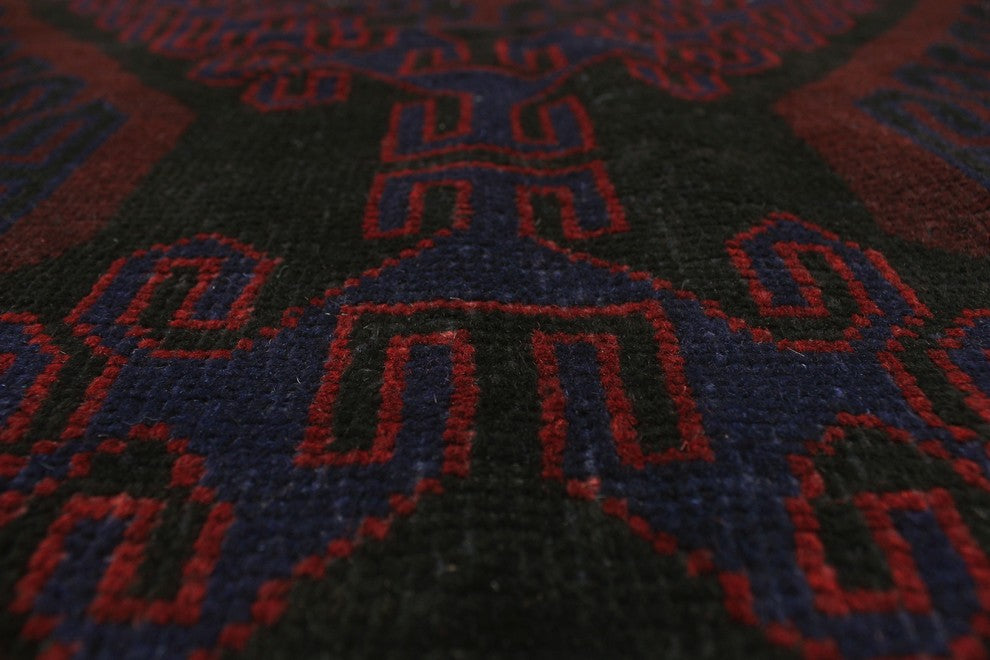 Vintage Sherazi Isidora Burgundy Runner 3''10"x11''0"