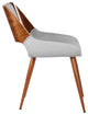 Carmela Dining Chair Walnut Finish and Gray Fabric