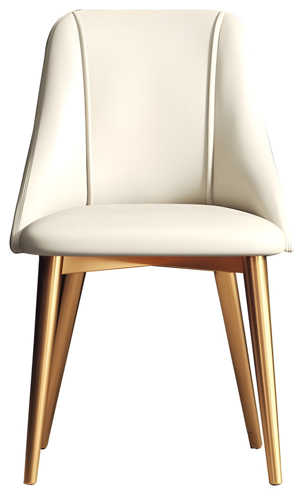 Nordic Iron Desk Stool Dining Chair, White+gold Legs