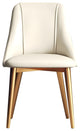 Nordic Iron Desk Stool Dining Chair, White+gold Legs