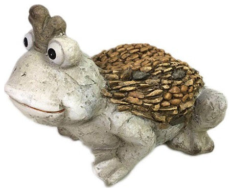 9" Rustic Prince Frog Garden Statue