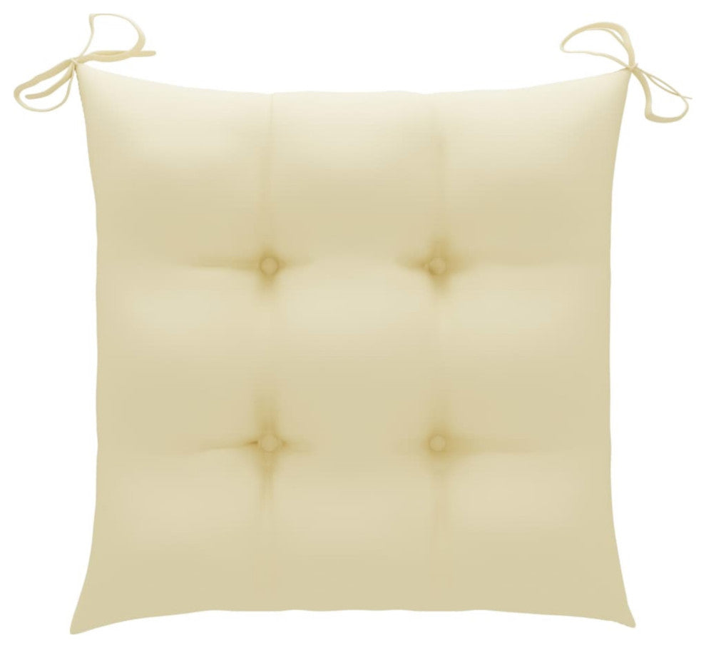Vidaxl Garden Chairs With Cream White Cushions 4-Piece Set Solid Teak Wood