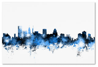 Michael Tompsett 'Baltimore MD Skyline White' Canvas Art, 30x47