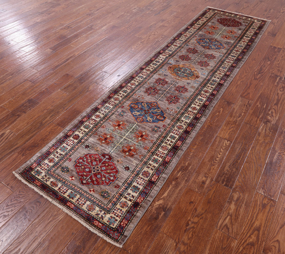 Runner Super Kazak Hand-Knotted Wool Rug 2' 10" X 10' 5" Q9820