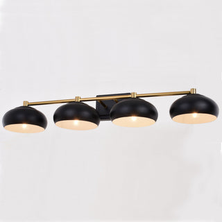 Belmont 4 Light Vanity Matte Black and Satin Brass
