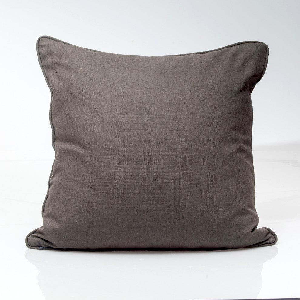 Decorative Pillow Cover In Gray Chenille, 24x24