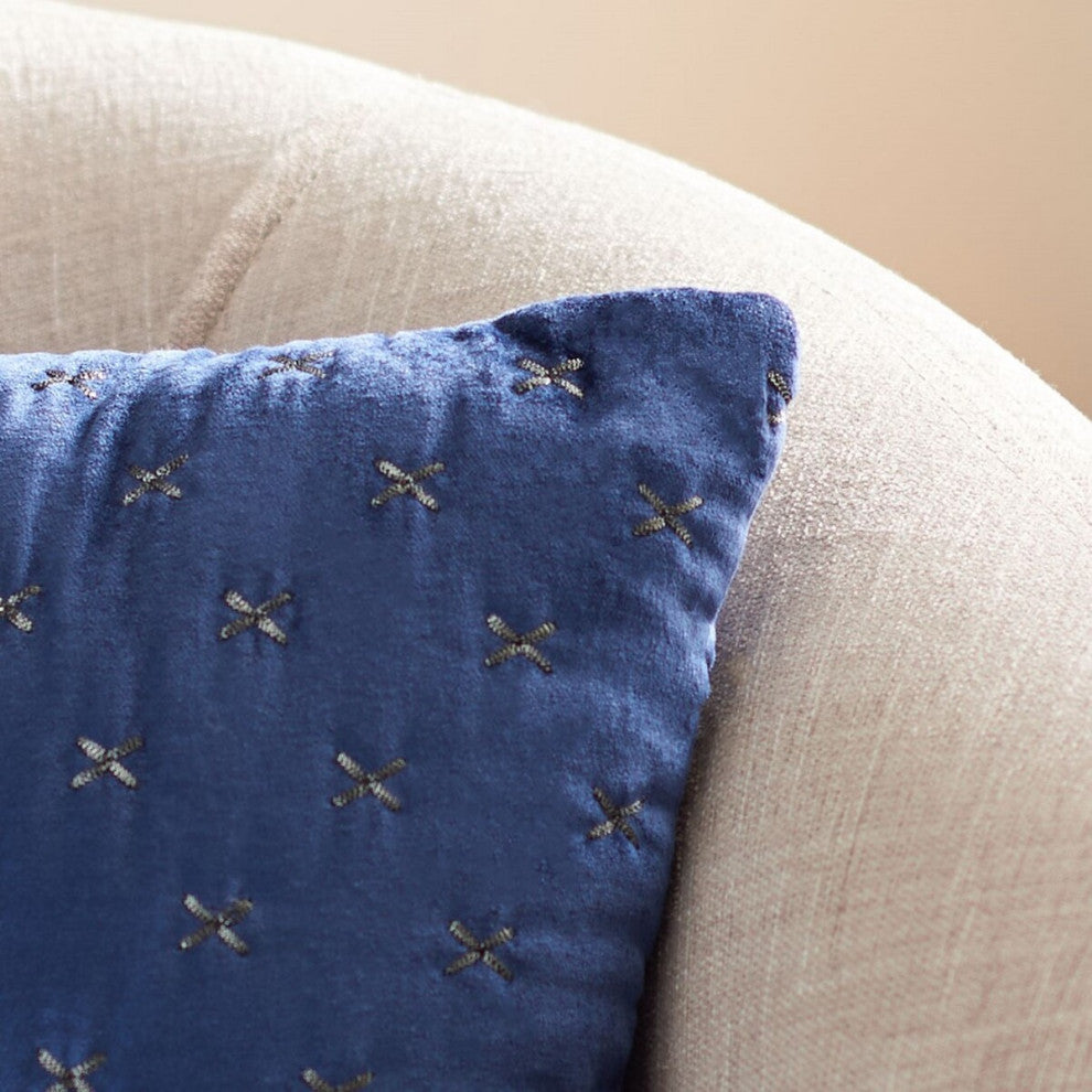 Safavieh Deana Pillow, Royal Blue, 20"x12"
