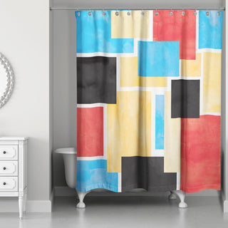Colorful Primary Abstract II 71"x74" Shower Curtain