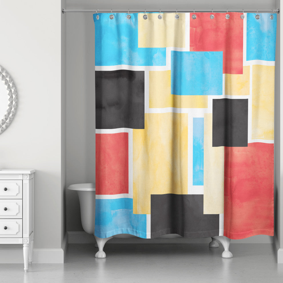 Colorful Primary Abstract II 71"x74" Shower Curtain
