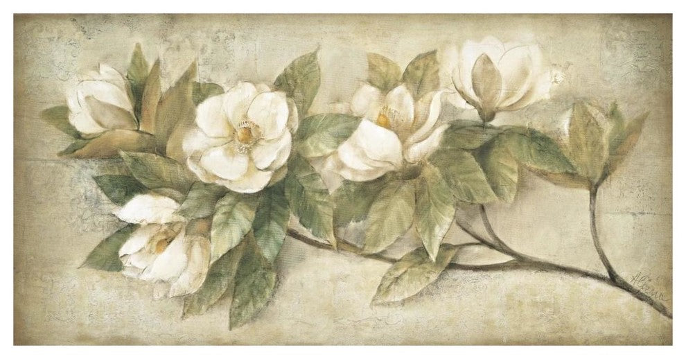 "Sugar Magnolia Vintage" Digital Paper Print by Albena Hristova, 74"x38"