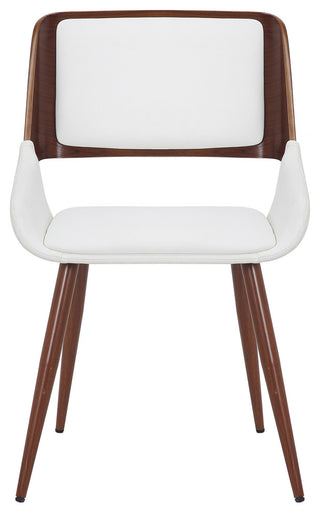 Mid-Century Modern Faux Leather Side Chair, White
