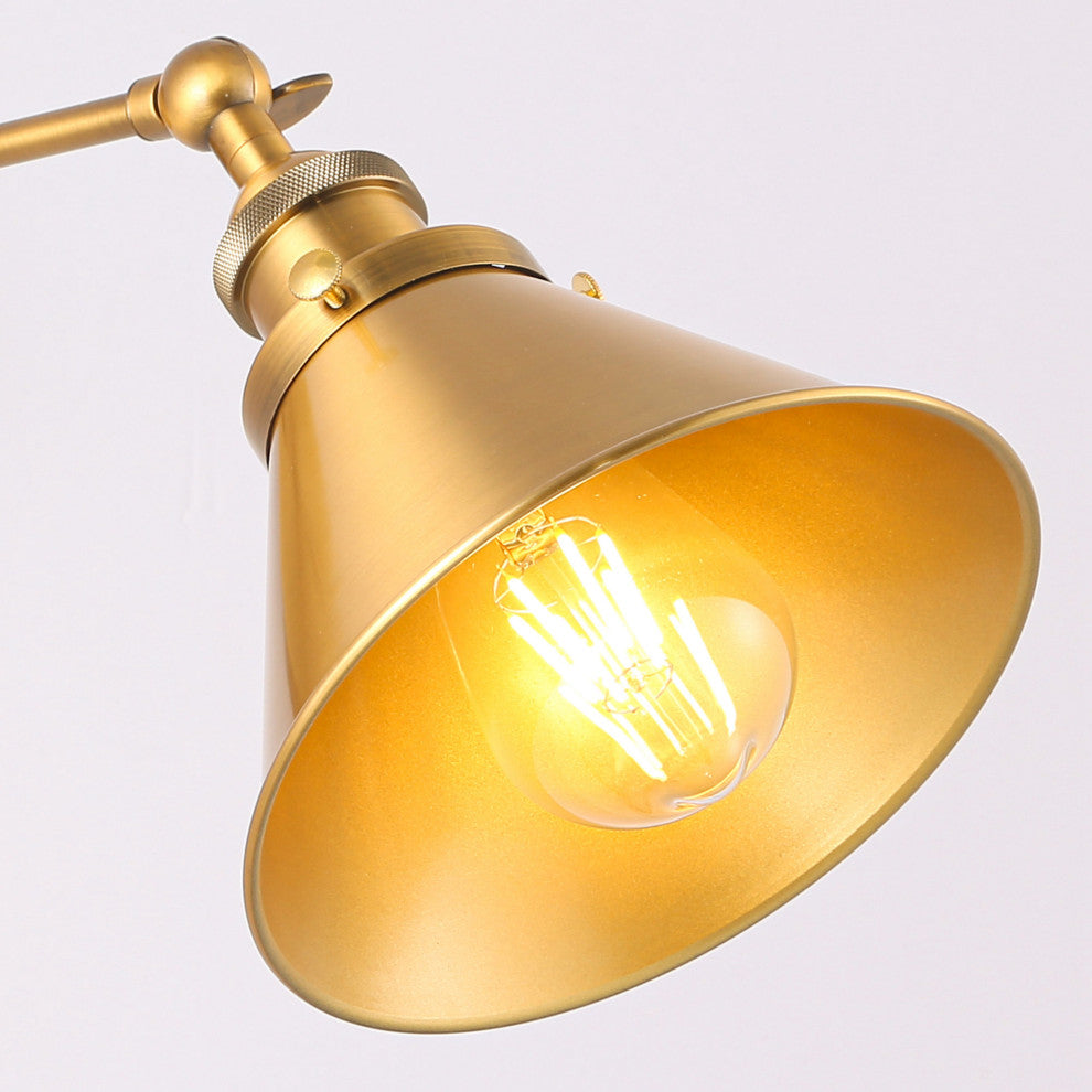 1-Light Industrial Wall Sconce With Cone Shade Metal