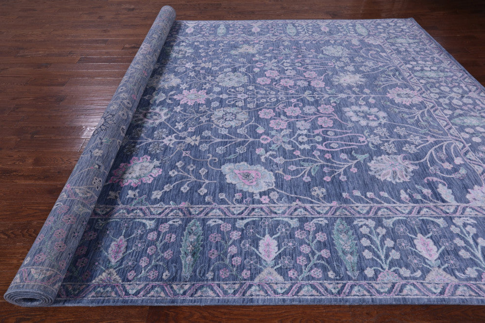 9' 11" X 15' 9" Persian Hand Knotted Wool and Silk Rug Q11887
