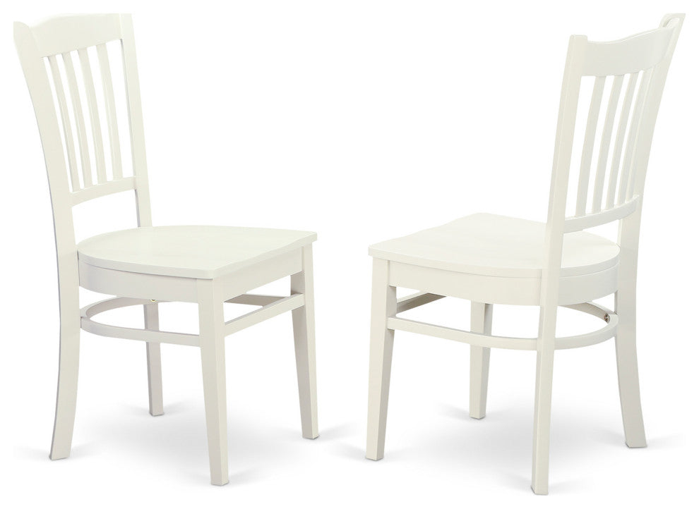 5 Pc Kitchen Table And 4 Wood Dining Chairs In Linen White