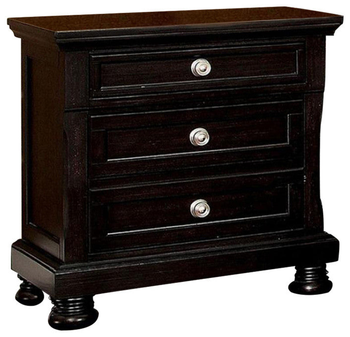 Argusville Transitional Night Stand With Usb Outlet In Brown Finish
