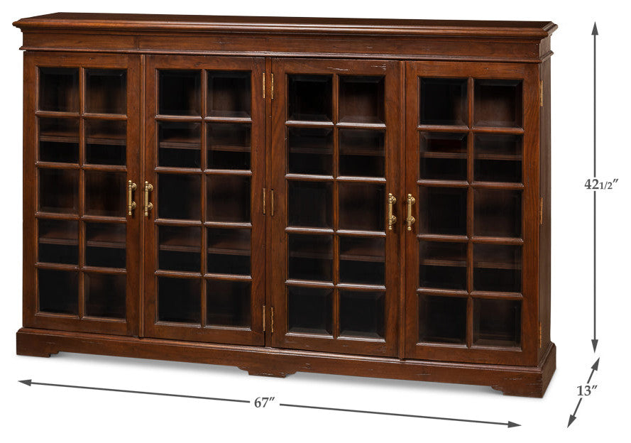 Carmel-By-The-Sea Walnut Bookcase With Glass Doors