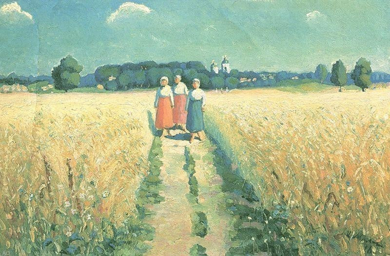 Kazimir Malevich Three Women on the Road, 18"x27" Wall Decal