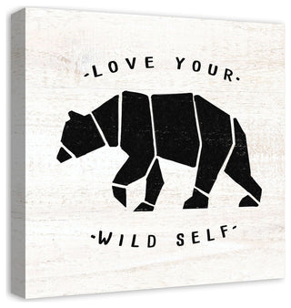 Love Your Wild Self Bear 20x20 Canvas Wall Art