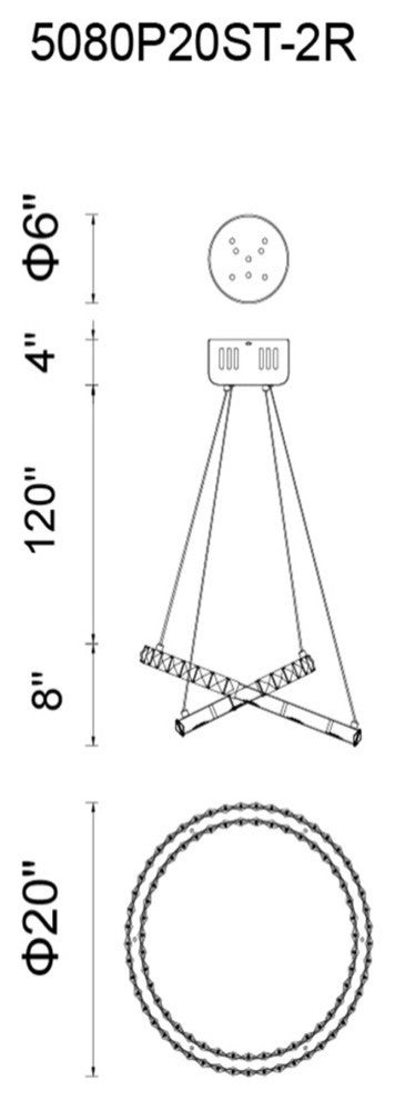 Ring LED Chandelier With Chrome Finish