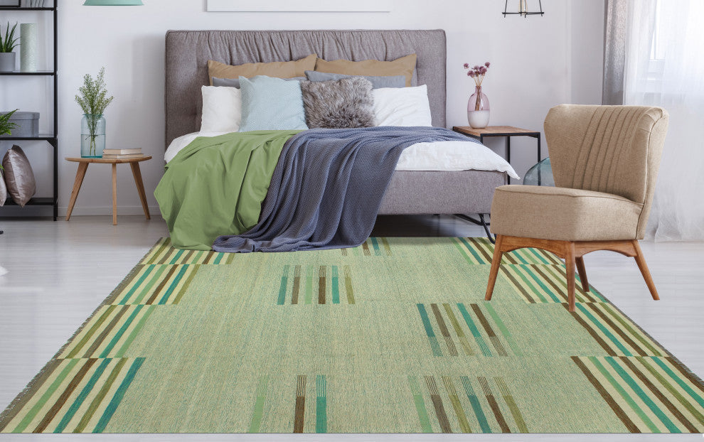 Winchester Kilim Habibeh Blue/Ivory Rug, 8'11x11'9