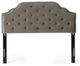 GDF Studio Falcon Tufted New Velvet Queen/Full Headboard, Gray