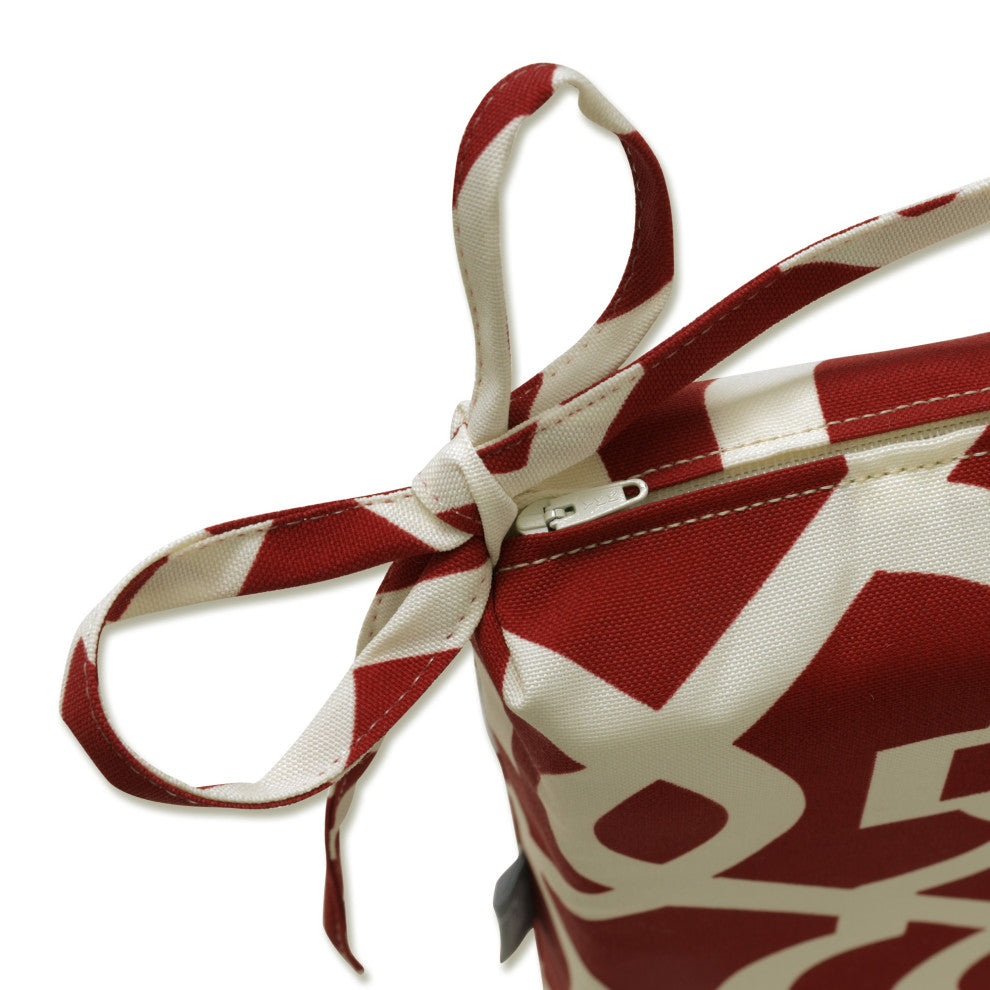 New Geo Red Squared Corners Seat Cushion, Set of 2