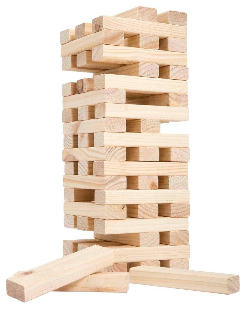 Nontraditional Giant Wooden Blocks Tower Stacking Game, Yard Game by Hey