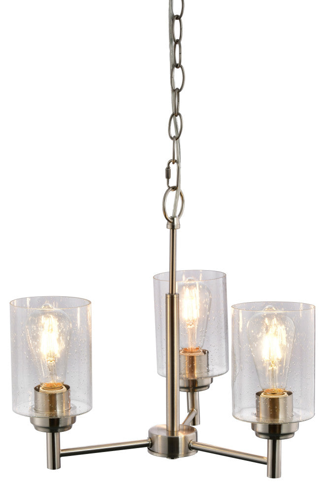 Lazzur Couesnon 3 Light 18" Satin Nickel Chandelier