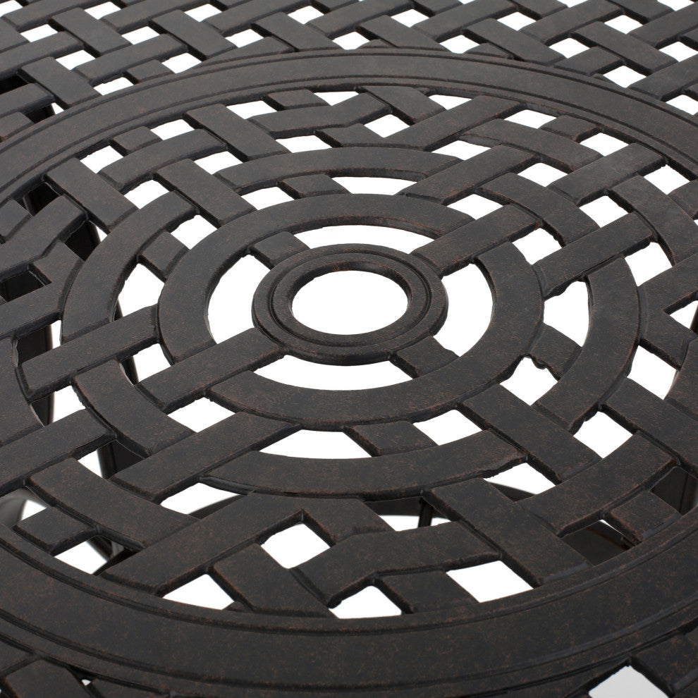 GDF Studio Fonzo Outdoor Bronze Cast Aluminum Circular Dining Table Only