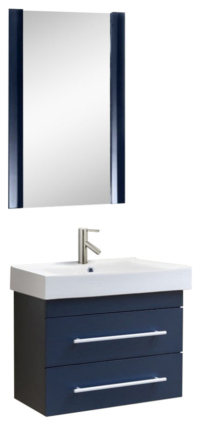 24.25" Single Wall Mount Style Sink Vanity, Wood, Dark Gray