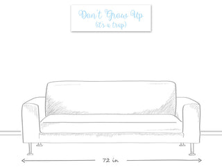 Don't Grow Up 12"x36" Canvas Wall Art, Blue