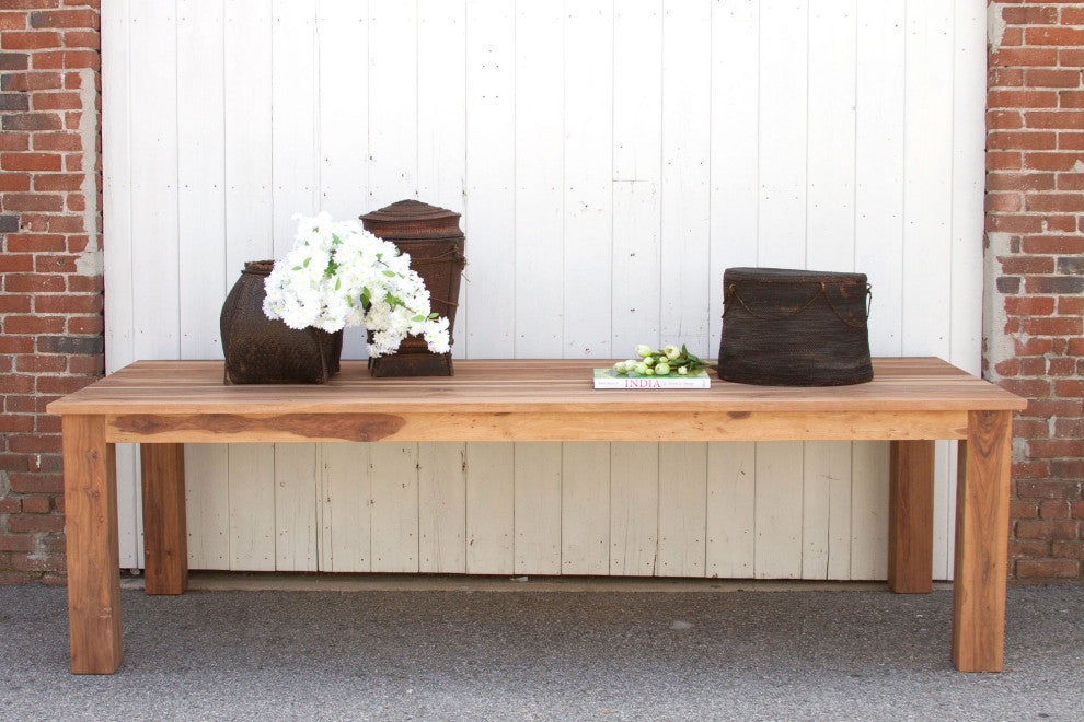 Large Reclaimed Teak Parson Dining Table