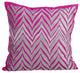Pink Decorative Euro shams 26"x26" Silk, Chevron Fuchsia Glam
