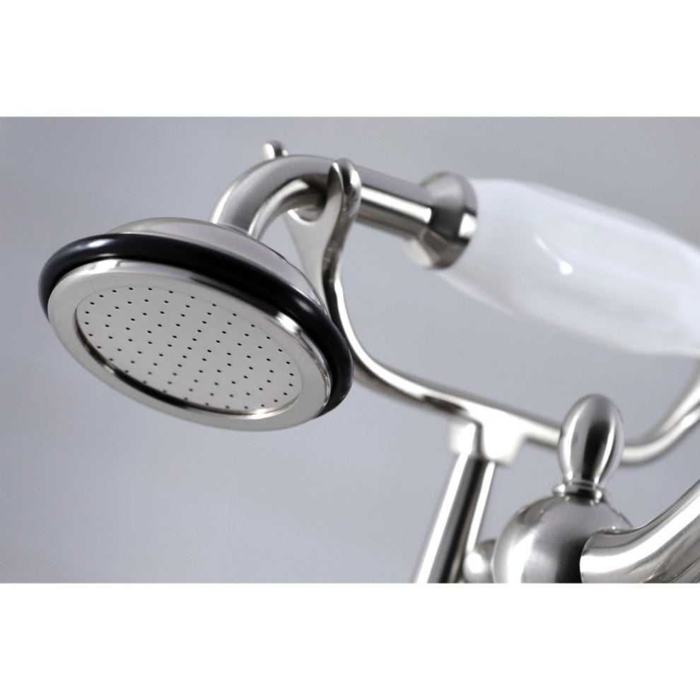 CC6017T8 Clawfoot Tub Faucet With Hand Shower, Brushed Nickel