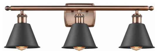 Innovations 516-3W-AC-M8-BK 3-Light Bath Vanity Light, Antique Copper