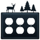 Triple Outlet Cover, Deer and Pine Trees