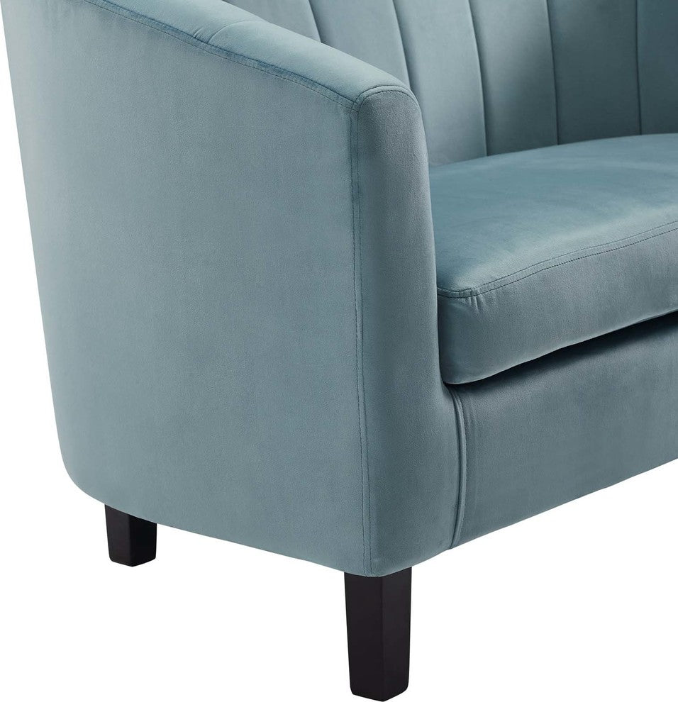 Prospect Channel Tufted Upholstered Velvet Armchair