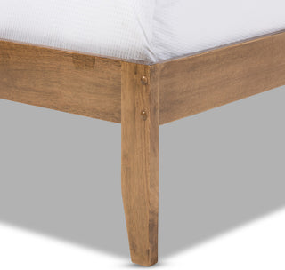 Trina Contemporary Tree Branch Inspired Walnut Wood Queen Size Platform Bed