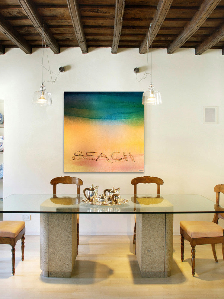"Beach Sand" Painting Print on Wrapped Canvas, 32"x32"