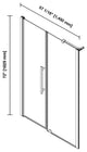 Pasadena 57 1/16-59 1/16"Wx72"H Alcove Pivot Shower Door Gold