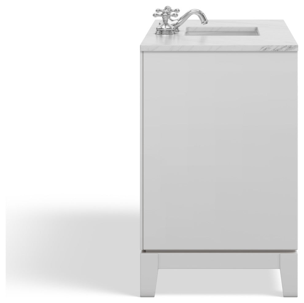The Ezra Bathroom Vanity, Pure White, 48", Single Sink, Freestanding