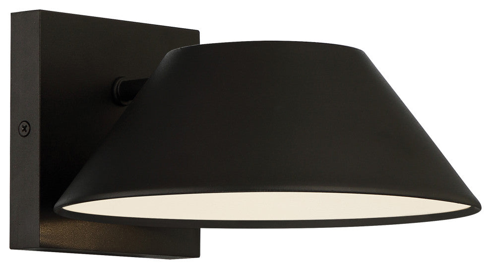 Solano Outdoor LED Wall Mount, Square Backplate, Tapered Shade