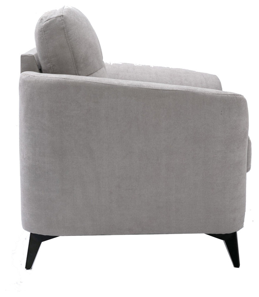 Benzara BM287965 Odin 39" Modern Armchair, Tufted Cushions, Light Gray