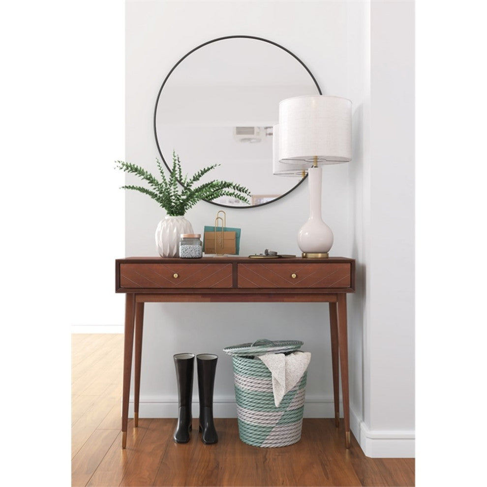 Adore Decor Sutton Mid-Century Modern Console Table Walnut Brown
