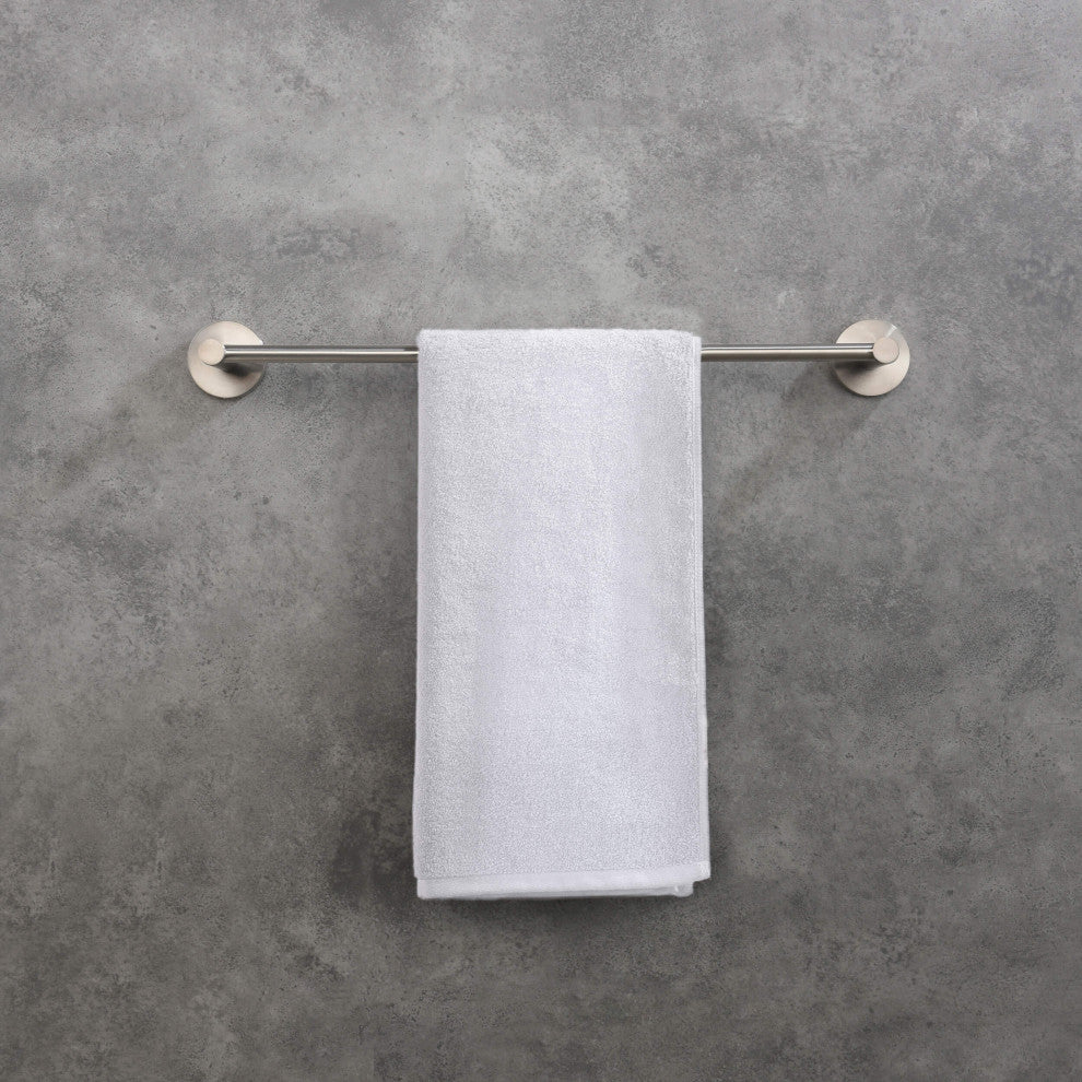 Circular Bathroom 18" Towel Bar, Brushed Nickel