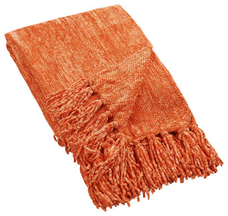 Crystal Chenille Knitted Throw Blanket, Flame