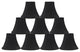Silk Bell Chandelier Lamp Shade, 3x6x5", Black, Set of 9