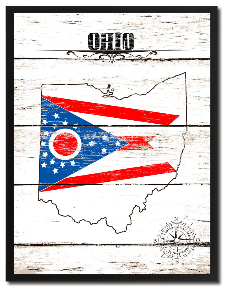 Ohio State Flag Canvas, 22"x29"
