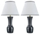 40066-3, Two Pack Set, 20" High, Traditional Ceramic Table Lamp, Dark Gray