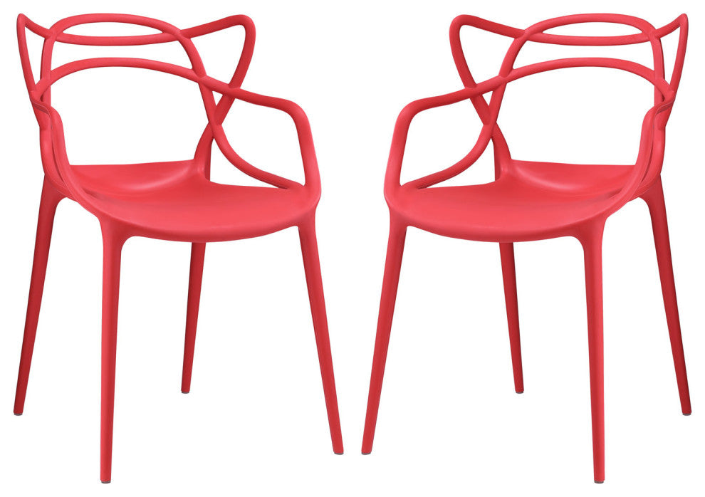 Red Entangled Dining Set Set of 2